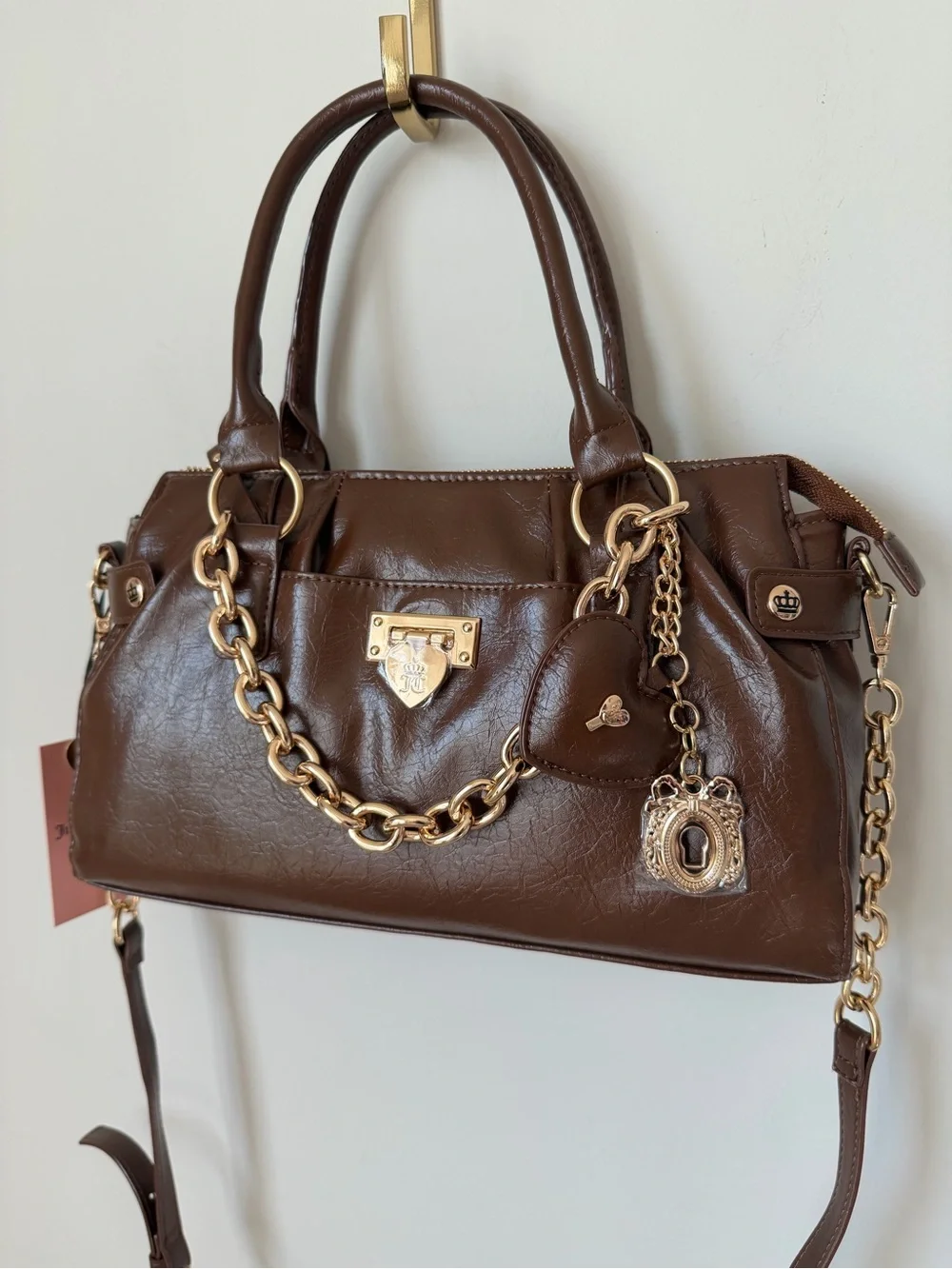 Juicy Couture Brown Satchel bag with Gold hardware